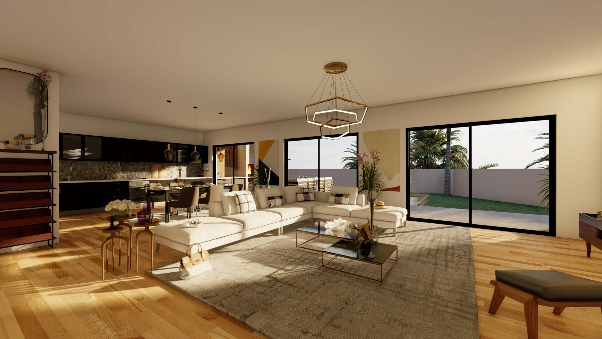 3.Main Villa 3 Livingspace 3D Rendering 2-2