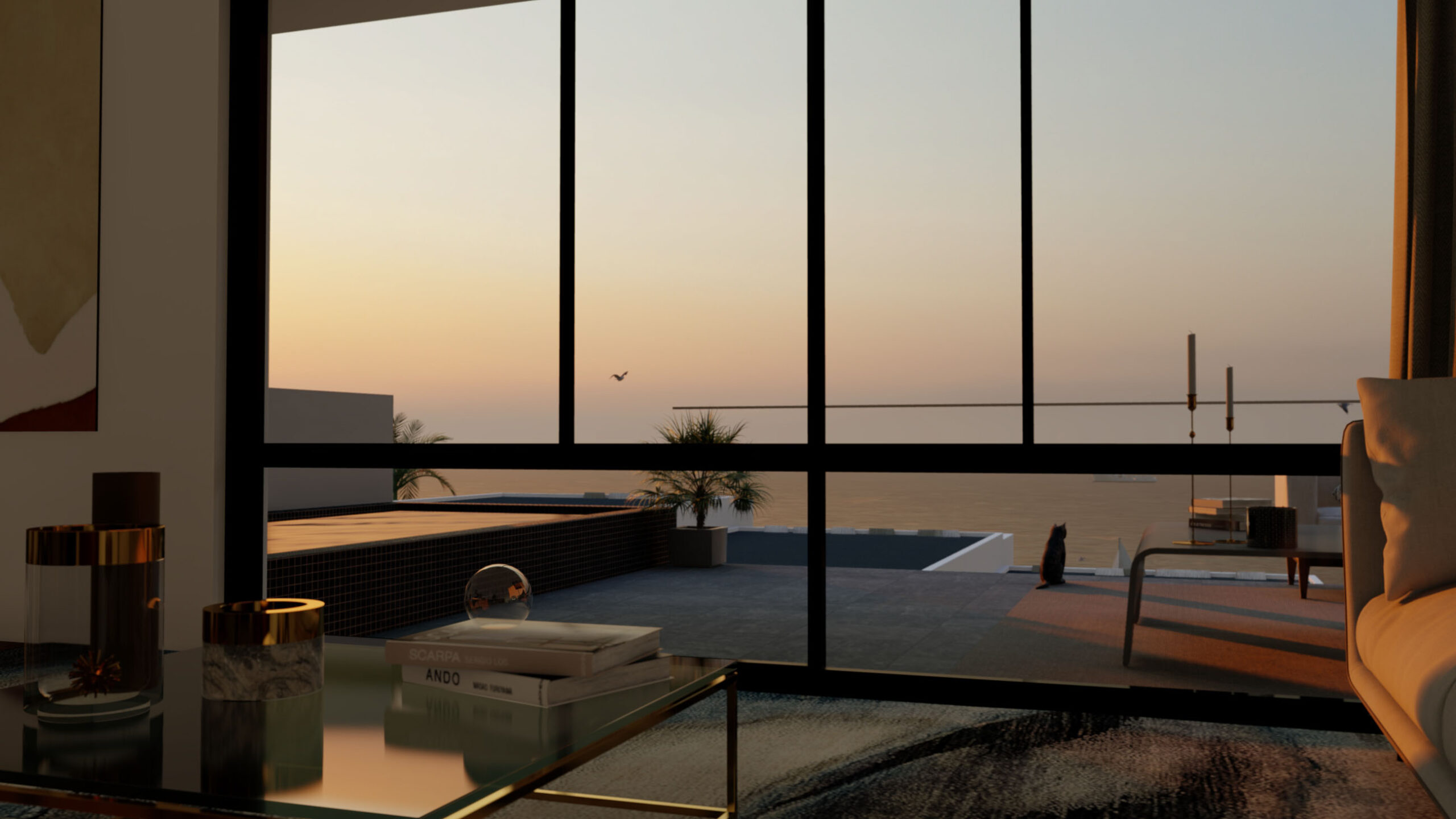 3.Villa Livingspace 3D Rendering 1