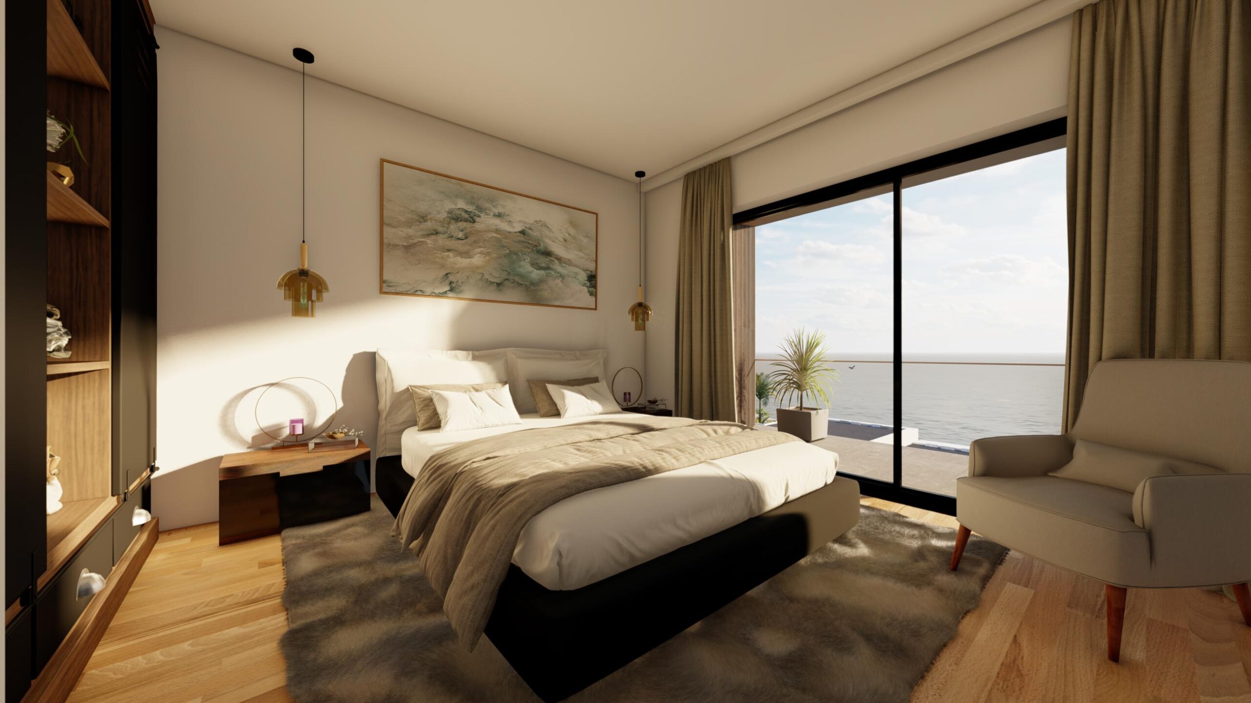 6.Villa Bedroom 3D Rendering-2