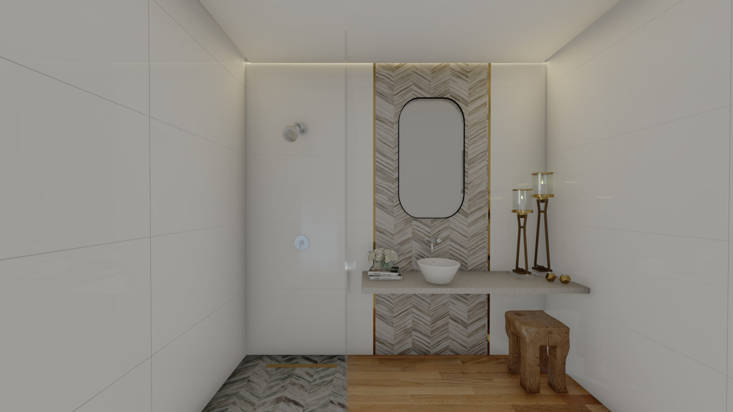 7.Villa Bathroom 3D Rendering